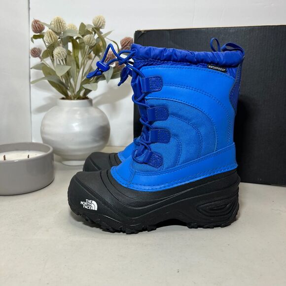 The North Face Alpenglow IV Lace Up Boots Blue/Black NF0A2T5P Boys US 1 NWB - Picture 1 of 8